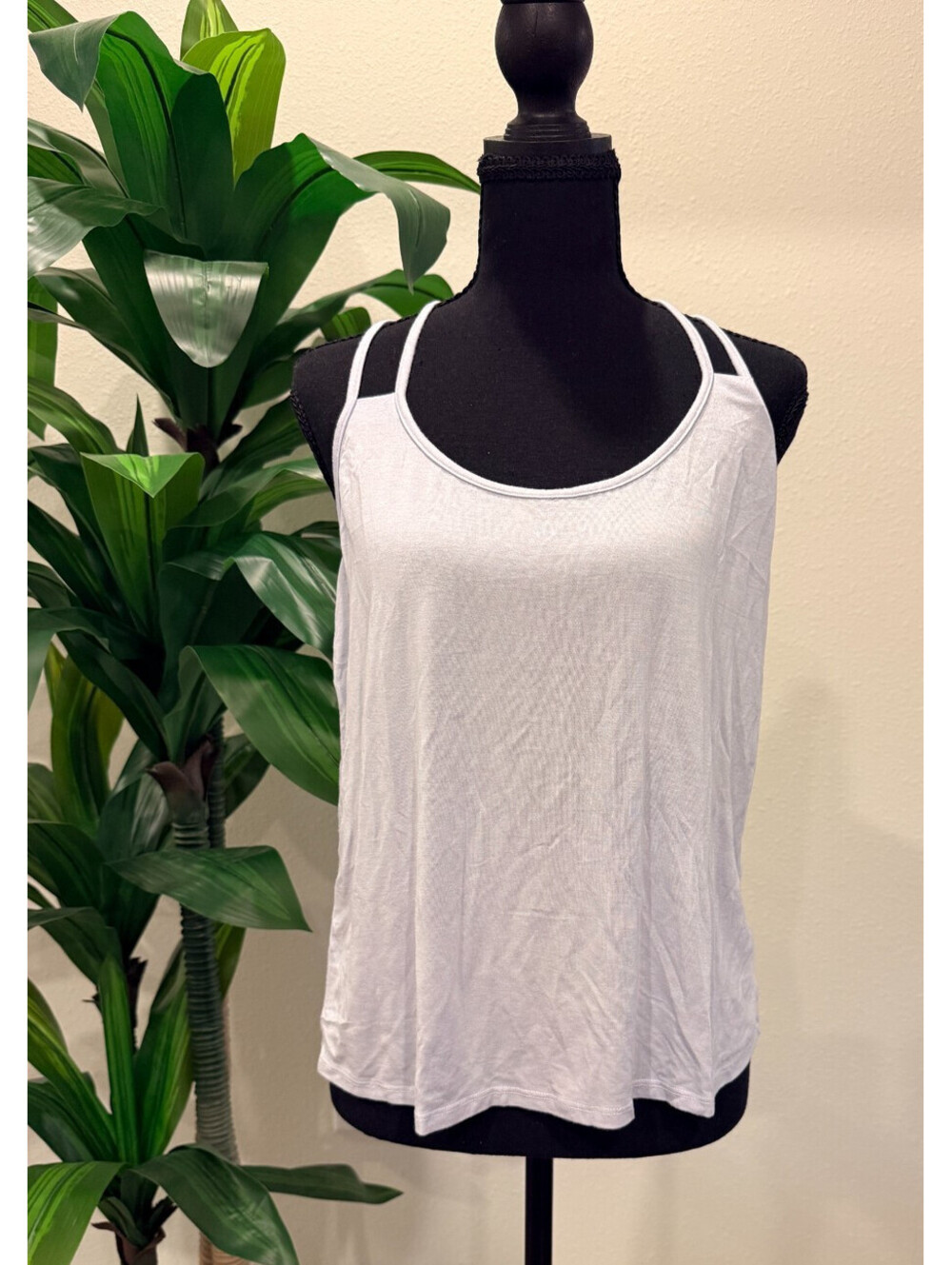 LAmade Womens Lilac Strappy Racerback Tank Top Made in USA Size Medium